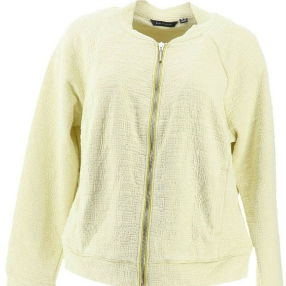 NWT H BY HALSTON LIGHTWEIGHT TEXTURED BOMBER JACKET 2 - Picture 2 of 9